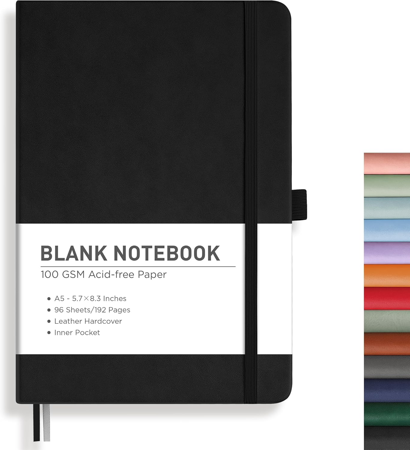 Journal Leather Hardcover - Blank Journal Notebook, A5 Medium Size