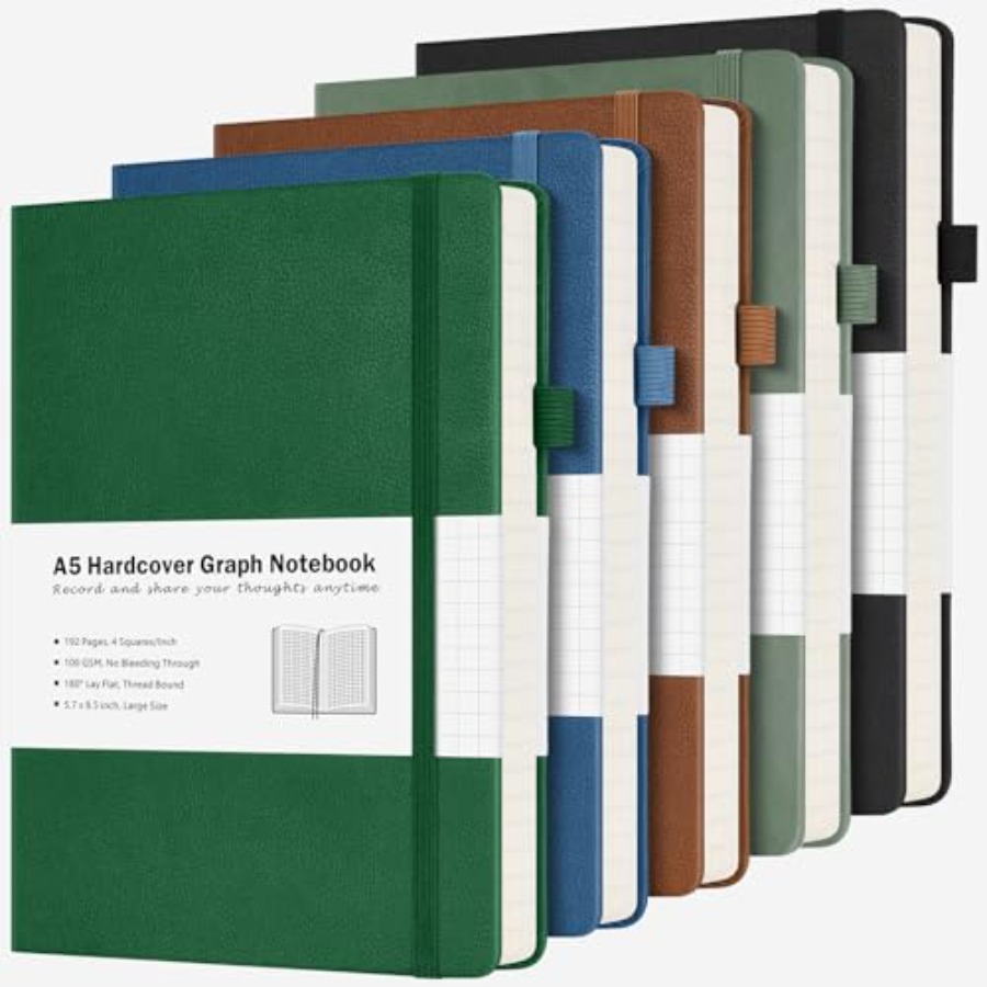 Journal Leather Hardcover - Paper Notebook, 5 Pack Hardcover Notebook,