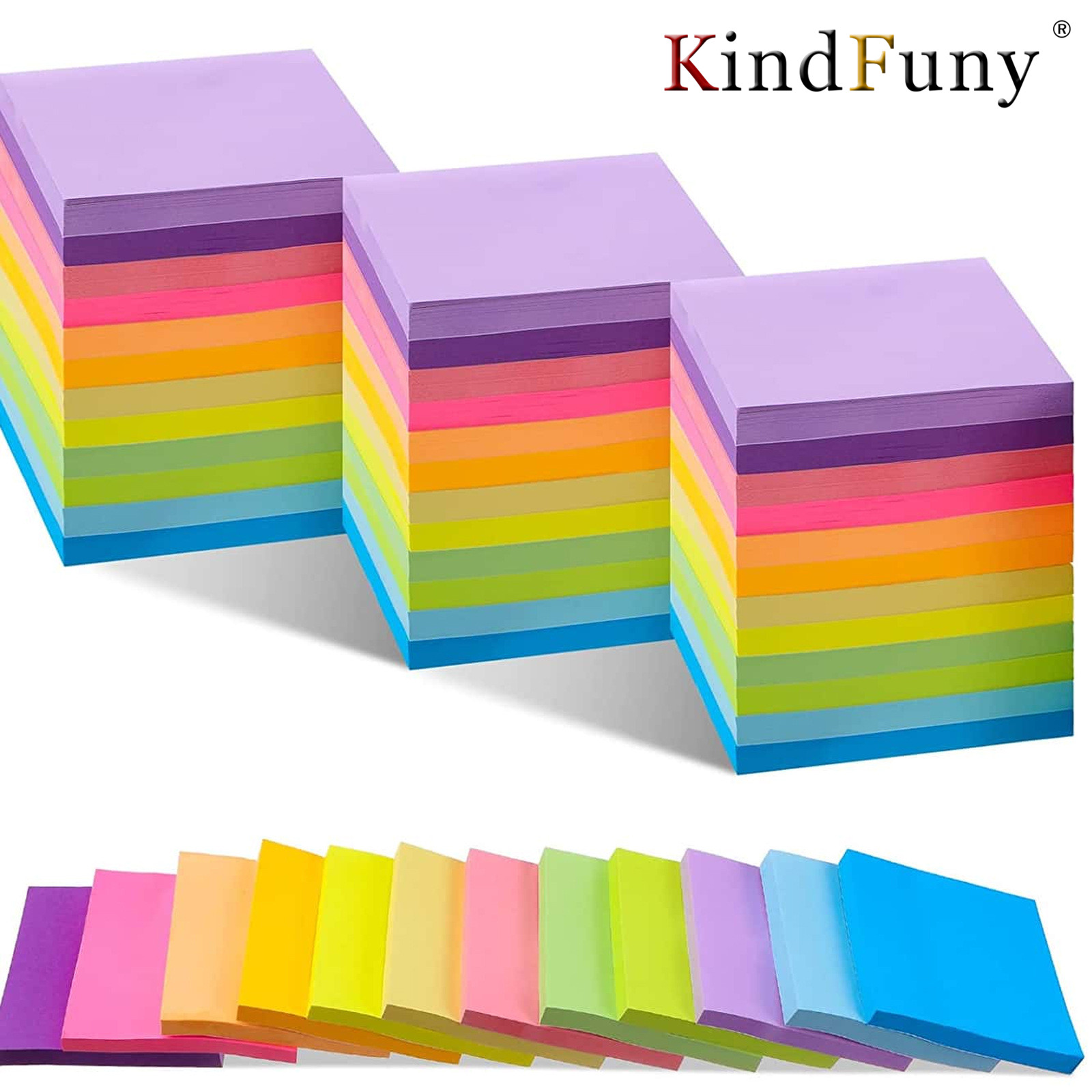 Graph Paper Pad - 6 Pcs Fluorescent color 3*3inch Sticky