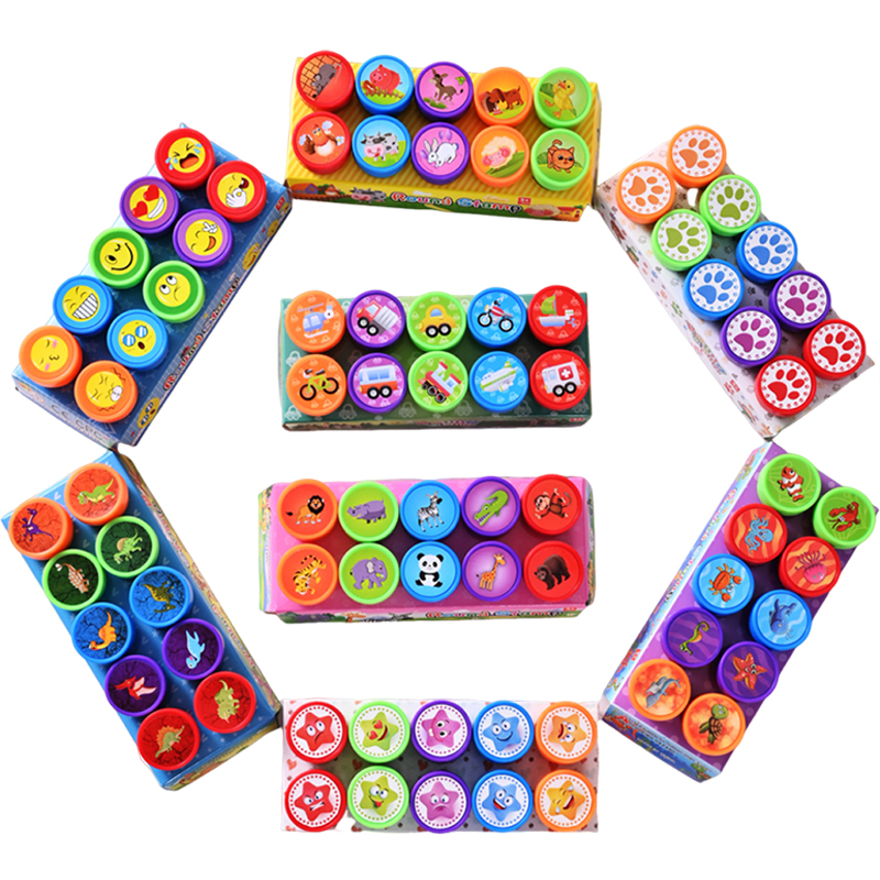 10pcs/box Assorted Stamps Self - Self Inking Stamp ulasan dan harga