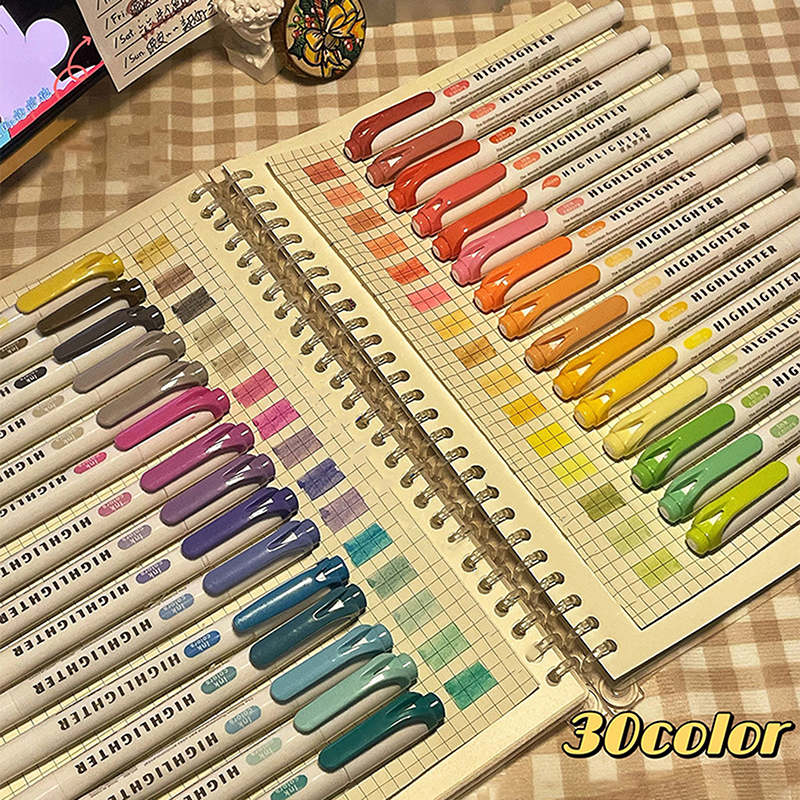 1Set 15Colors Double Headed Hi - Highlighter Set Pastel ulasan dan harga