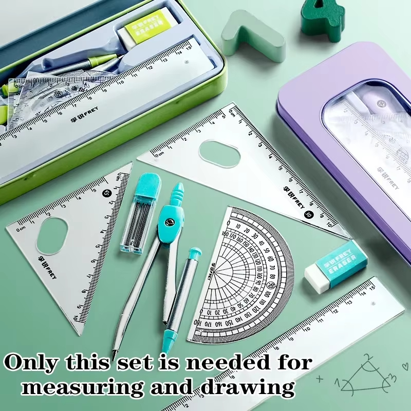 Math Geometry Set with Iron Bo - Compass Geometry Set ulasan dan harga