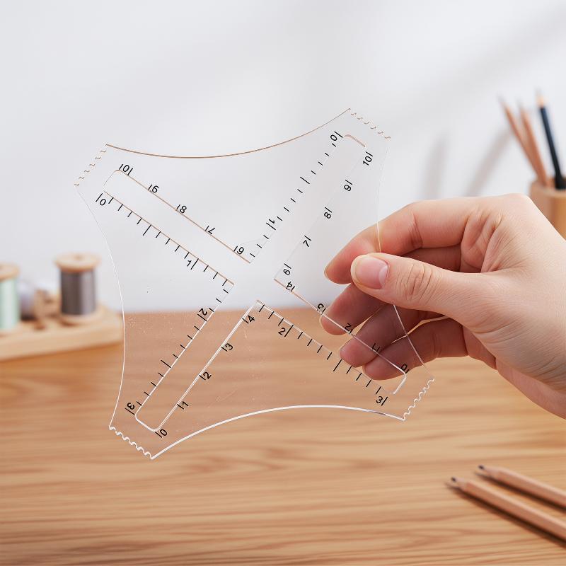 Acrylic Transparent Knitting D - Ruler Set Transparent ulasan dan harga