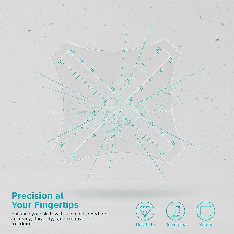 Acrylic Transparent Knitting D - Ruler Set Transparent ulasan dan harga