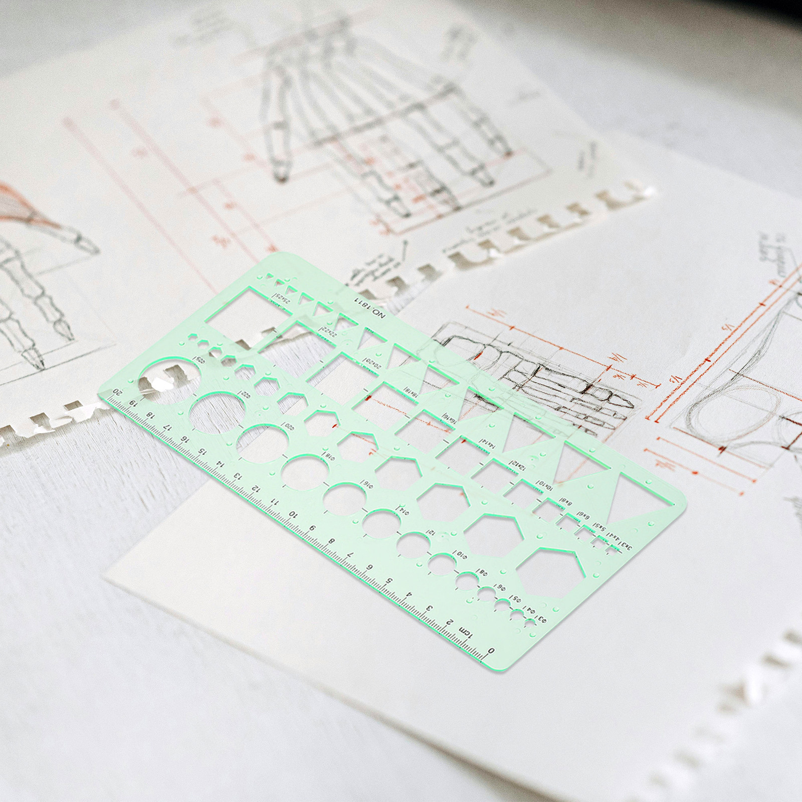 2Pcs Transparent Drawing Templ - Ruler Set Transparent ulasan dan harga
