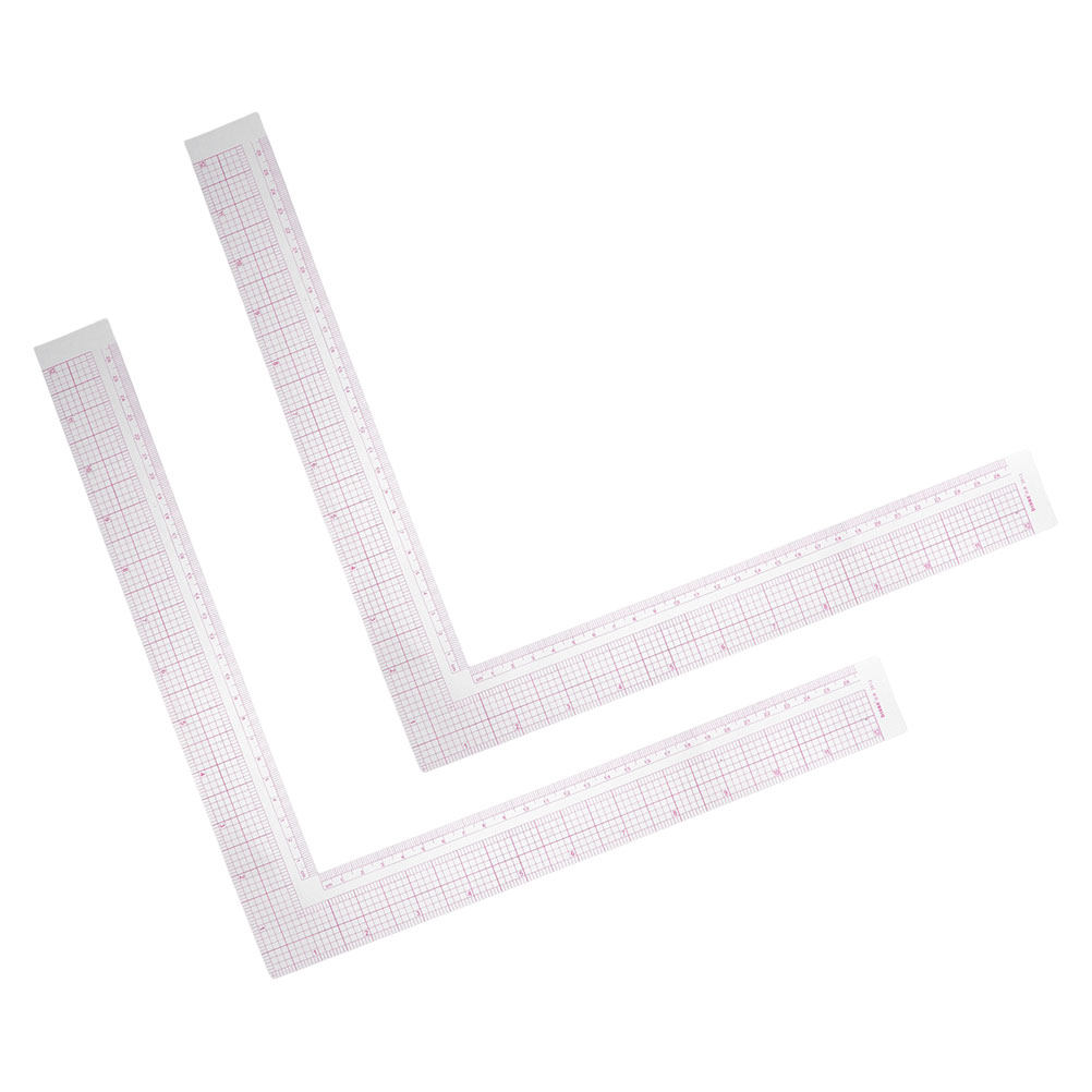 2Pcs Compact Clothing Design R - Ruler Set Transparent ulasan dan harga