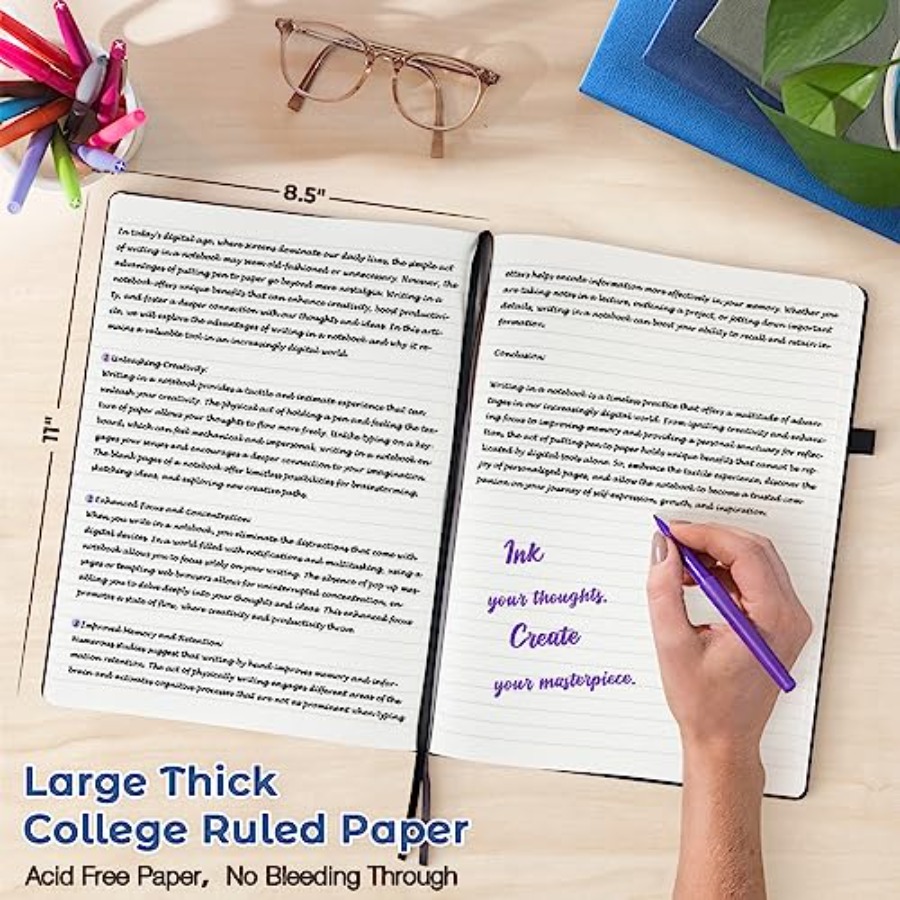 College Ruled Notebook, A4 Har - Journal Leather Hardcover ulasan dan harga