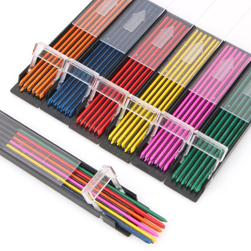 12PCS/Box 2.0mm HB Multi-color - Mechanical Pencil Lead ulasan dan harga