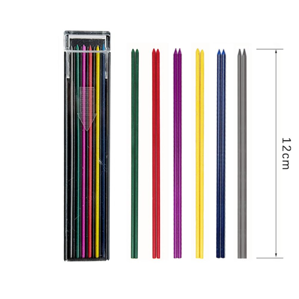 12PCS/Box 2.0mm HB Multi-color - Mechanical Pencil Lead ulasan dan harga