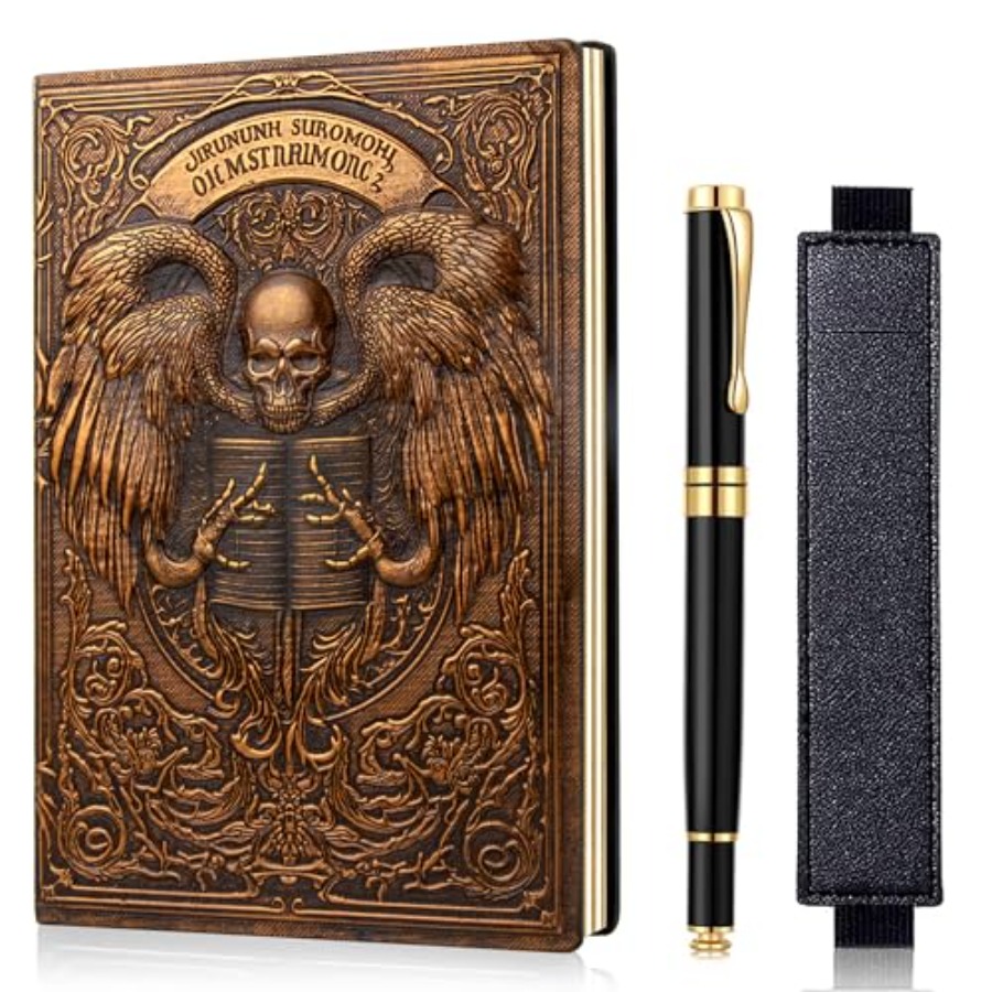 Vintage Skull Embossed Leather - Journal Leather Hardcover ulasan dan harga