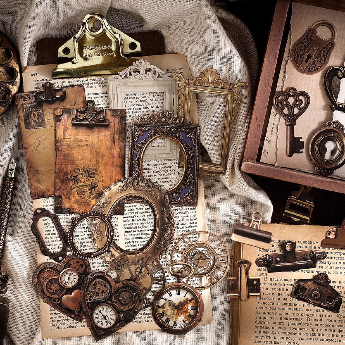 Vintage Nostalgic Gear Frame D - Stationery Supply Business ulasan dan harga