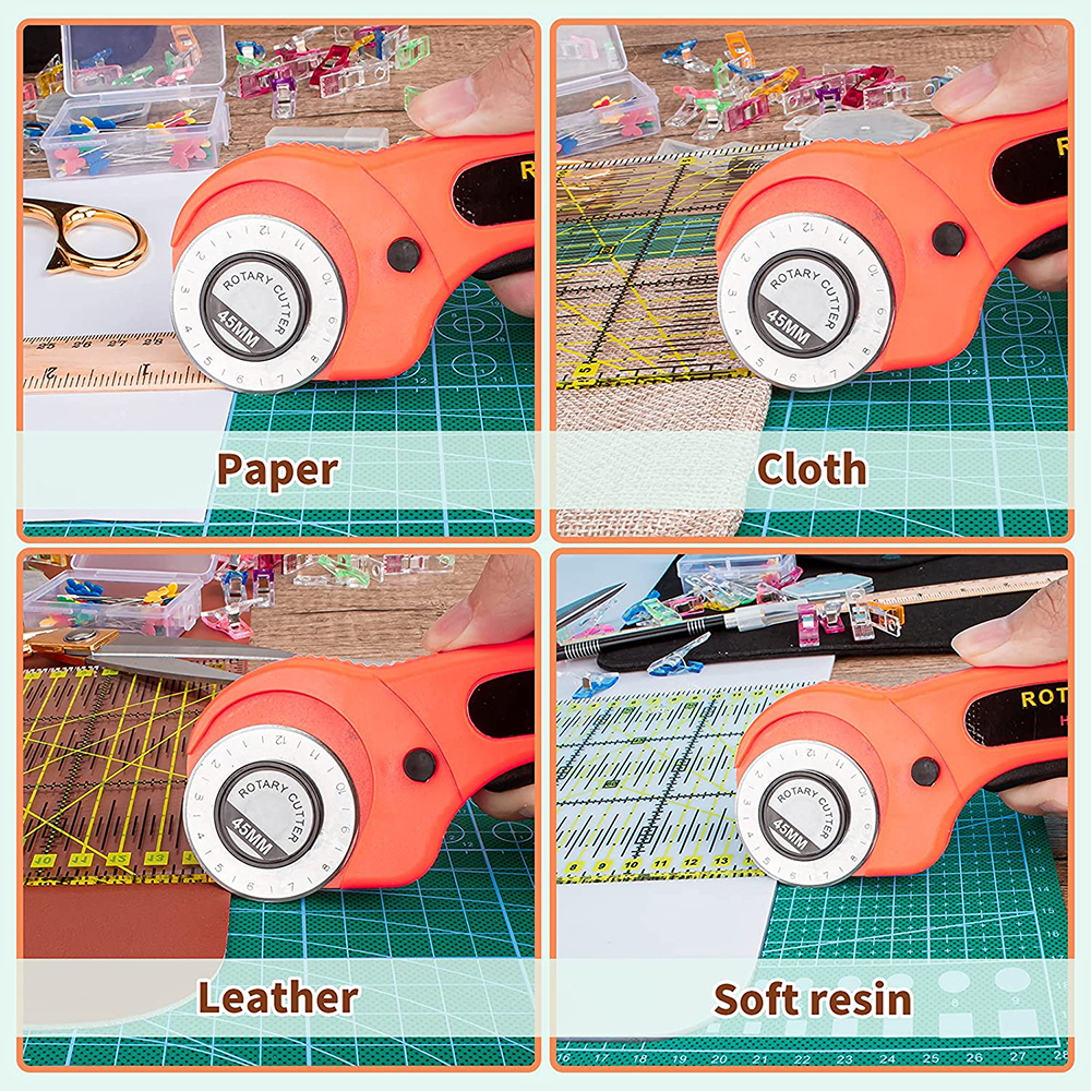 42PCS Rotary Cutter Set 45mm F - Scissors Stainless Craft ulasan dan harga