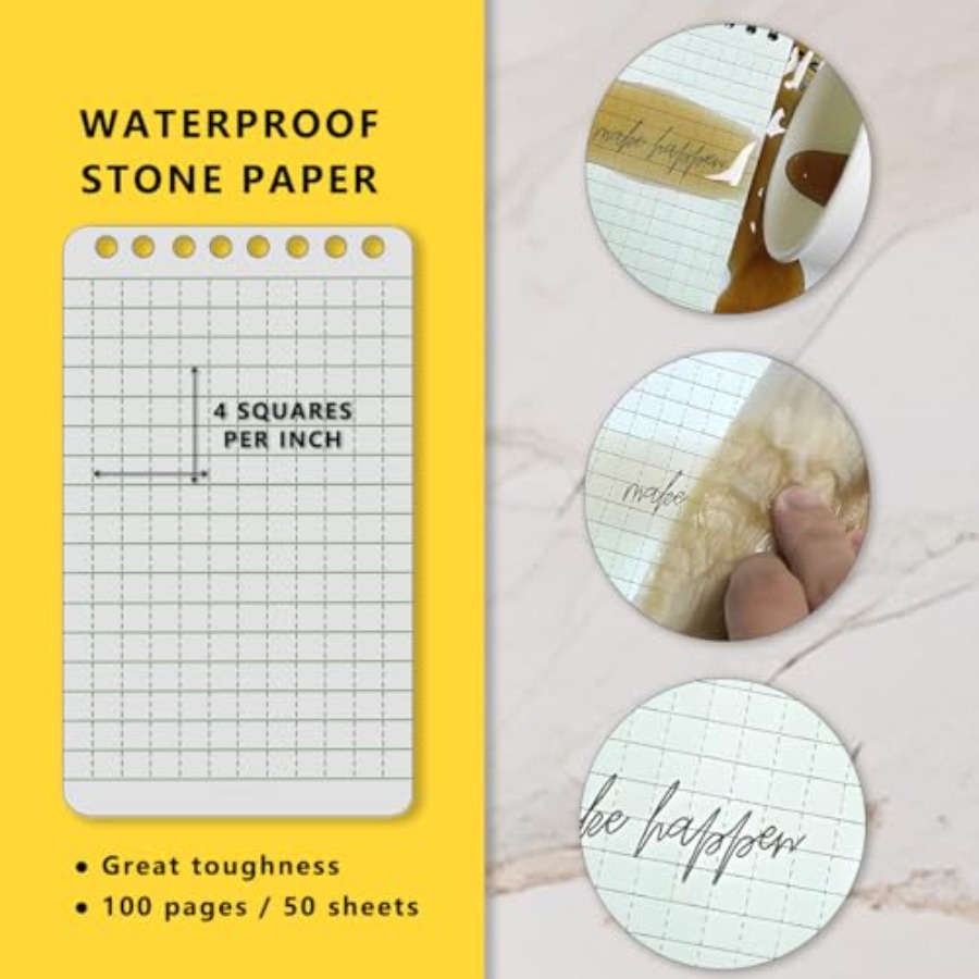 4PCS Waterproof Spiral Noteboo - Graph Paper Pad ulasan dan harga