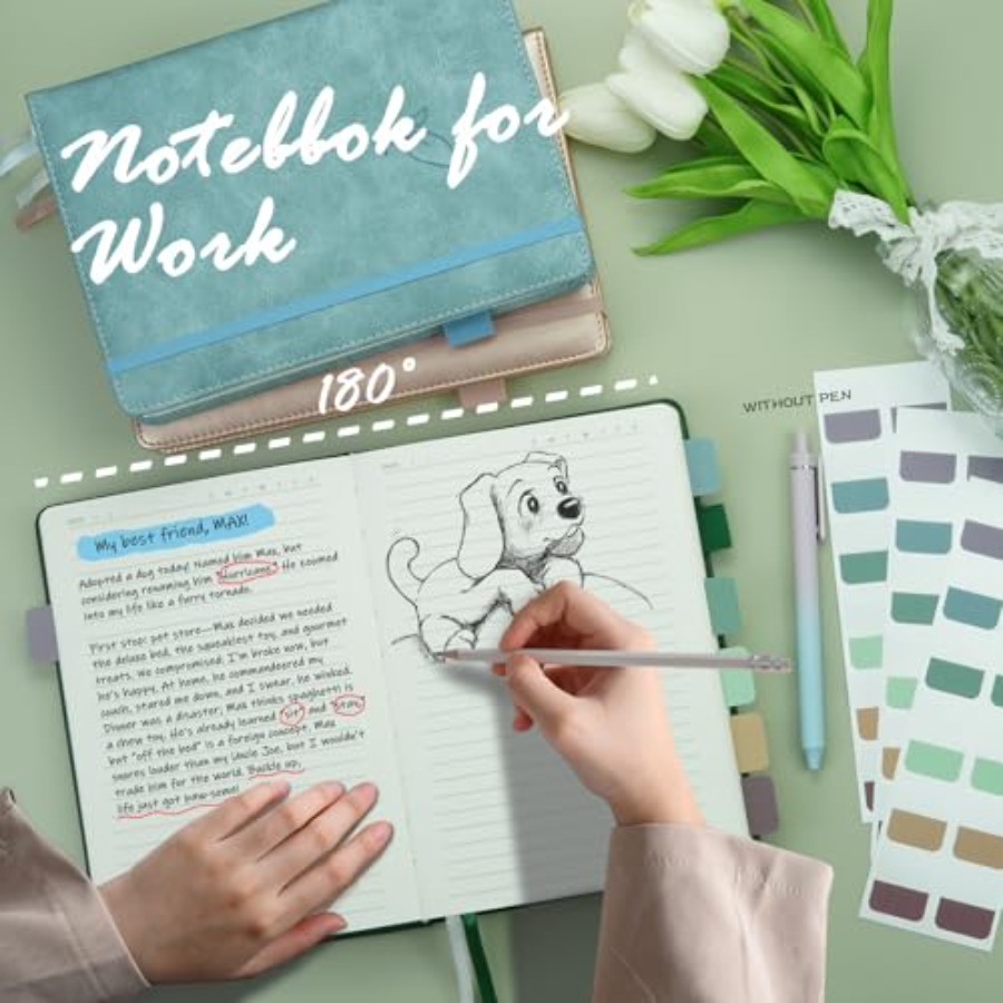 Lined Journal Notebook, 400 Pa - Journal Leather Hardcover ulasan dan harga