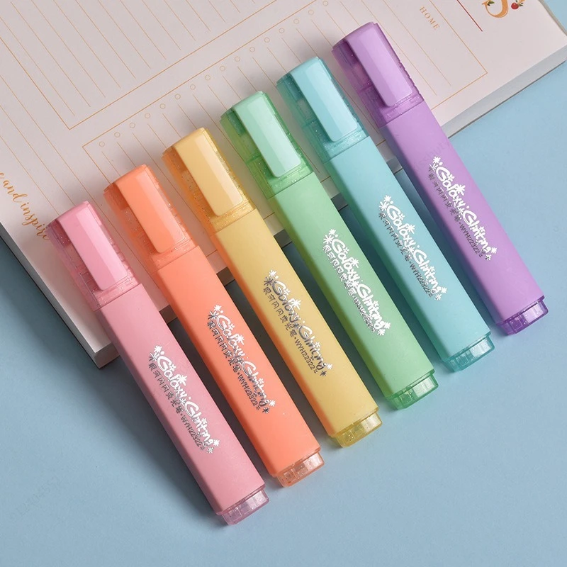 6 Colors/box Fine Glitter High - Highlighter Set Pastel ulasan dan harga