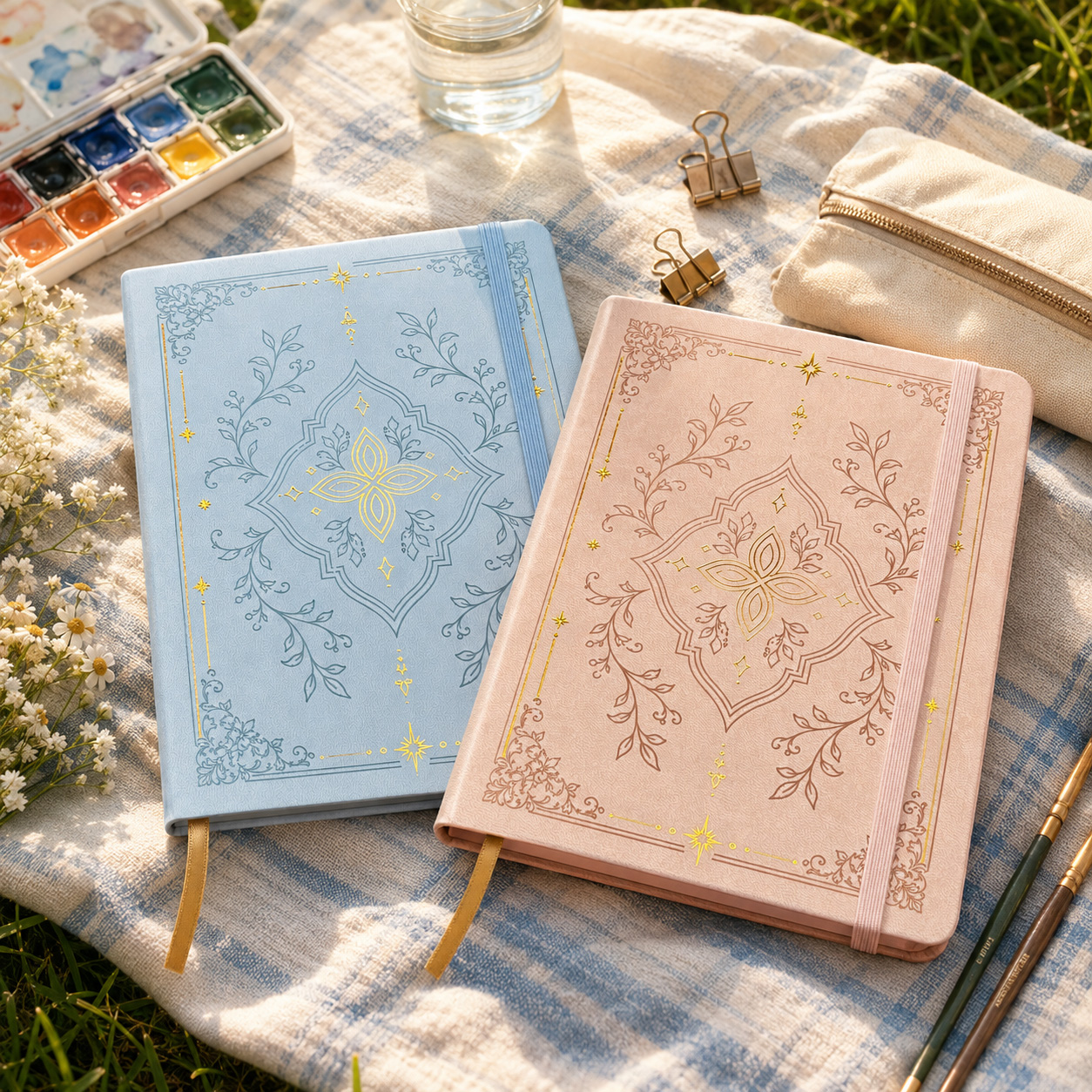 A5 Dot Grid Notebook With Gold - Notebook Dotted A5 ulasan dan harga