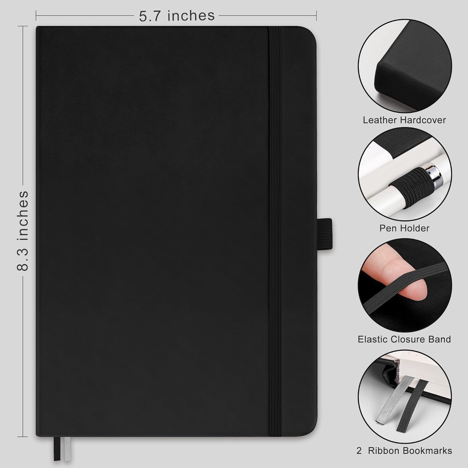 Blank Journal Notebook, A5 Med - Journal Leather Hardcover ulasan dan harga