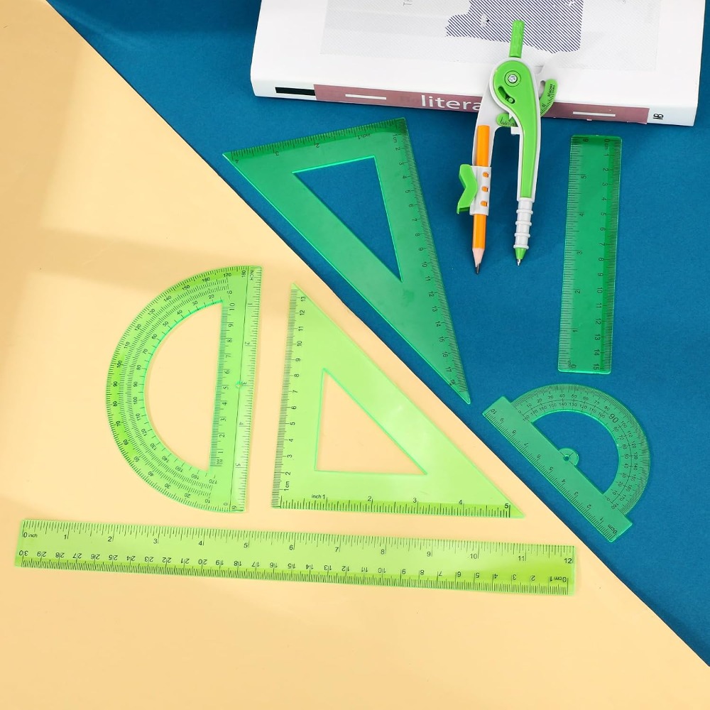7 Pcs Geometry Math Set: 6/4 I - Compass Geometry Set ulasan dan harga
