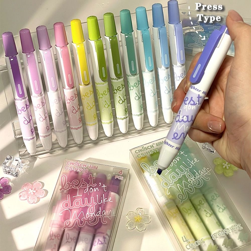 4pcs New Gradient Color Highli - Highlighter Set Pastel ulasan dan harga