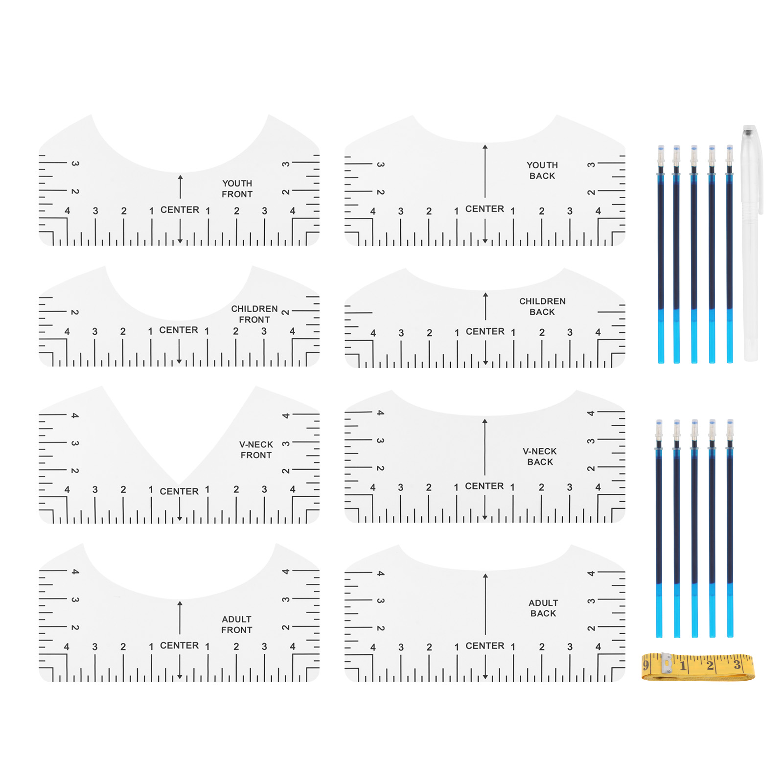 Transparent T-shirt Ruler Guid - Ruler Set Transparent ulasan dan harga