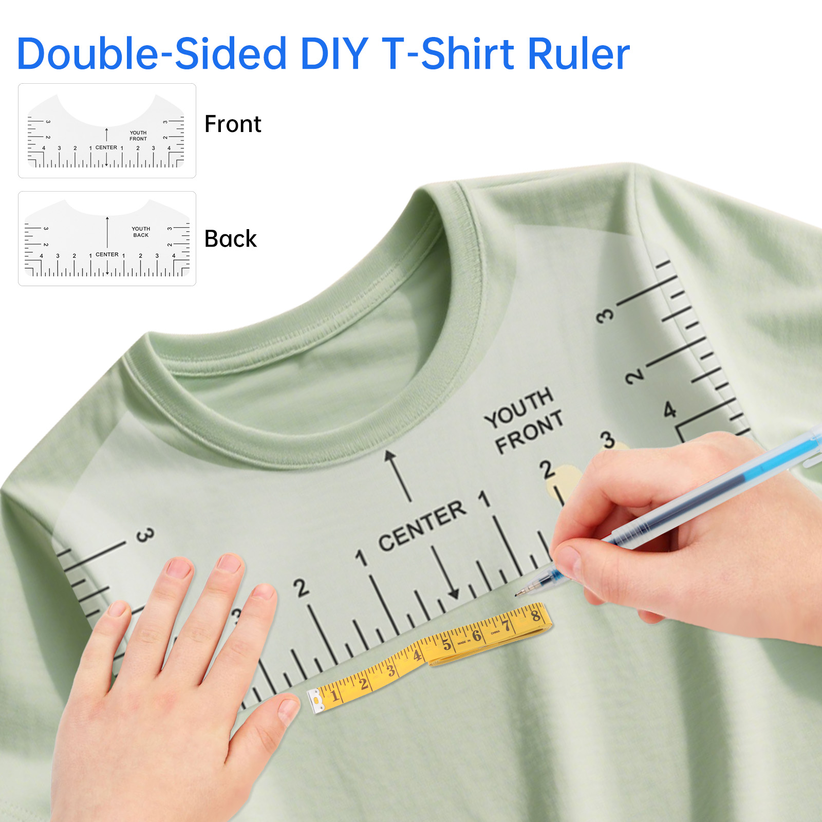Transparent T-shirt Ruler Guid - Ruler Set Transparent ulasan dan harga
