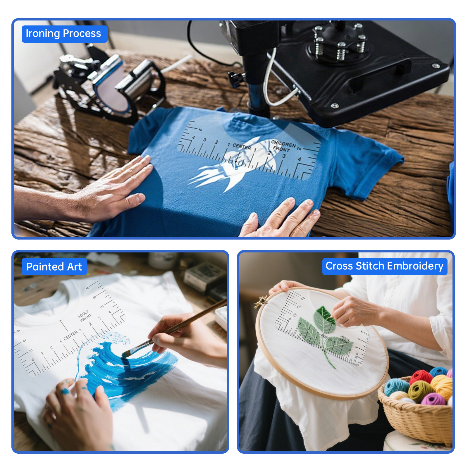 Transparent T-shirt Ruler Guid - Ruler Set Transparent ulasan dan harga