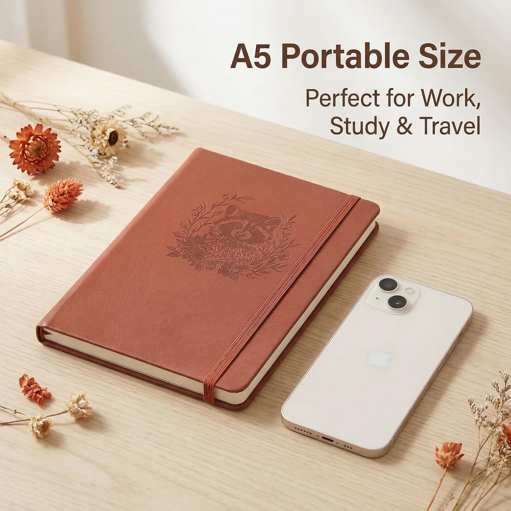 A5 Embossed Raccoon Dot Grid J - Notebook Dotted A5 ulasan dan harga