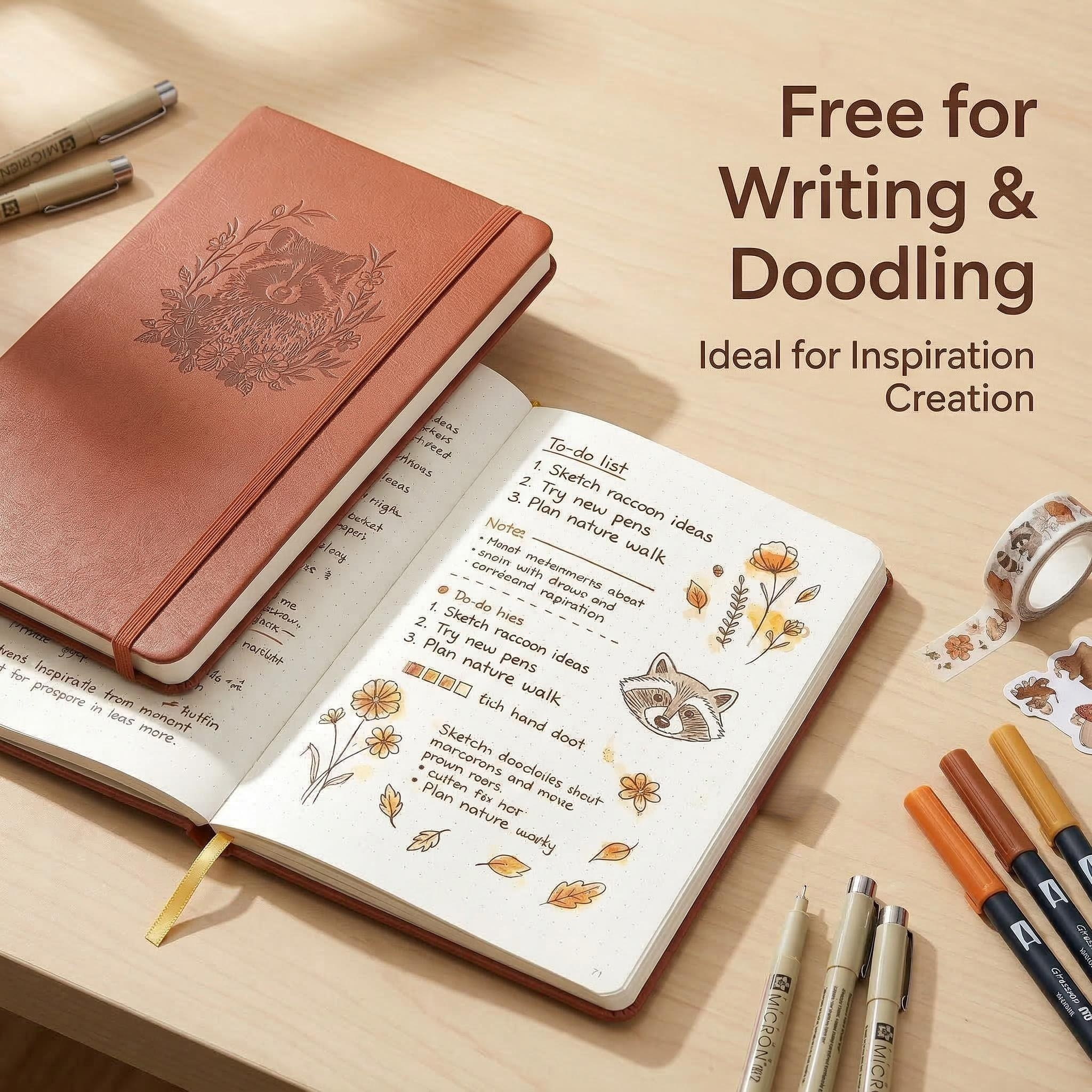 A5 Embossed Raccoon Dot Grid J - Notebook Dotted A5 ulasan dan harga