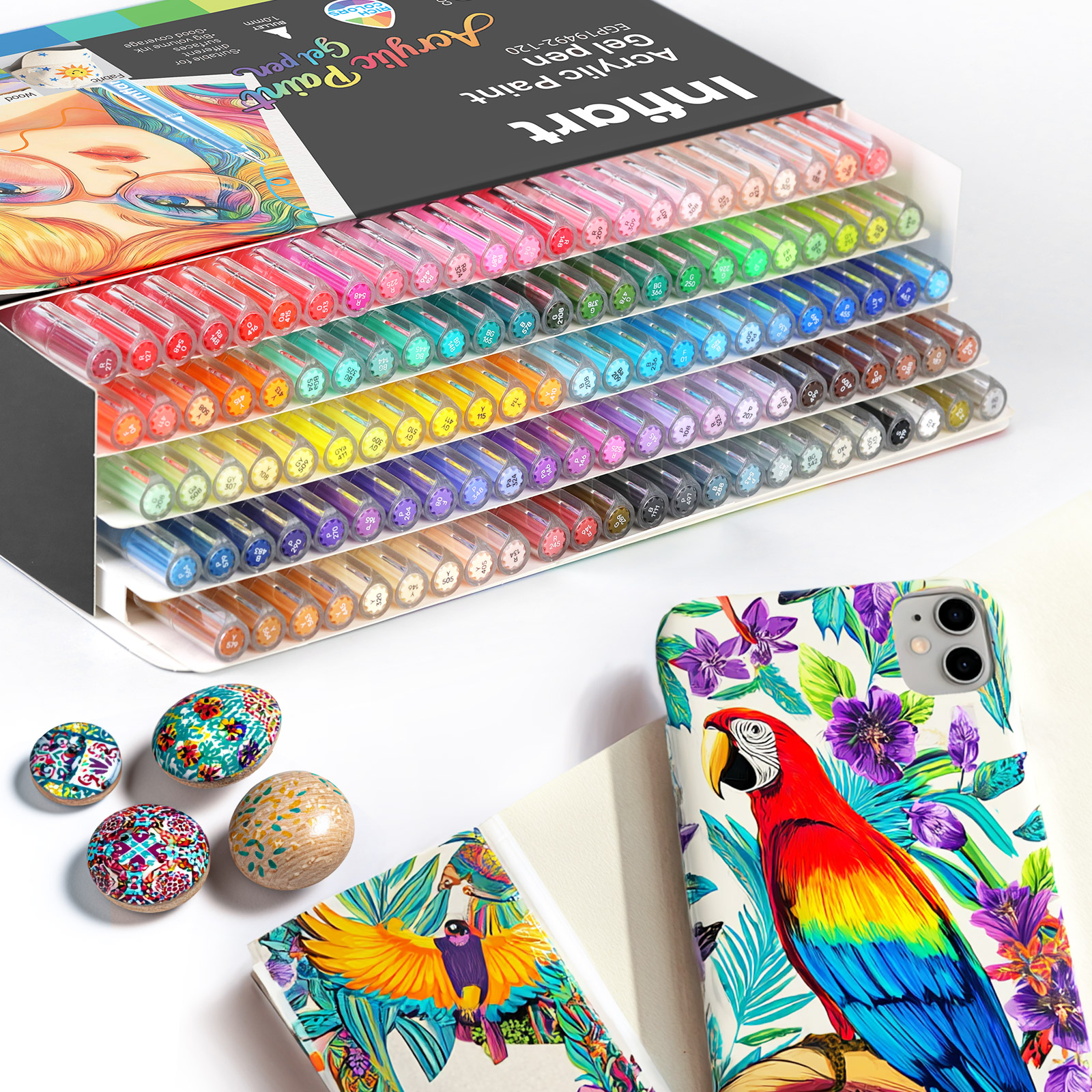 Acrylic Paint Gel Pens, Glitte - Gel Ink Pen Set ulasan dan harga