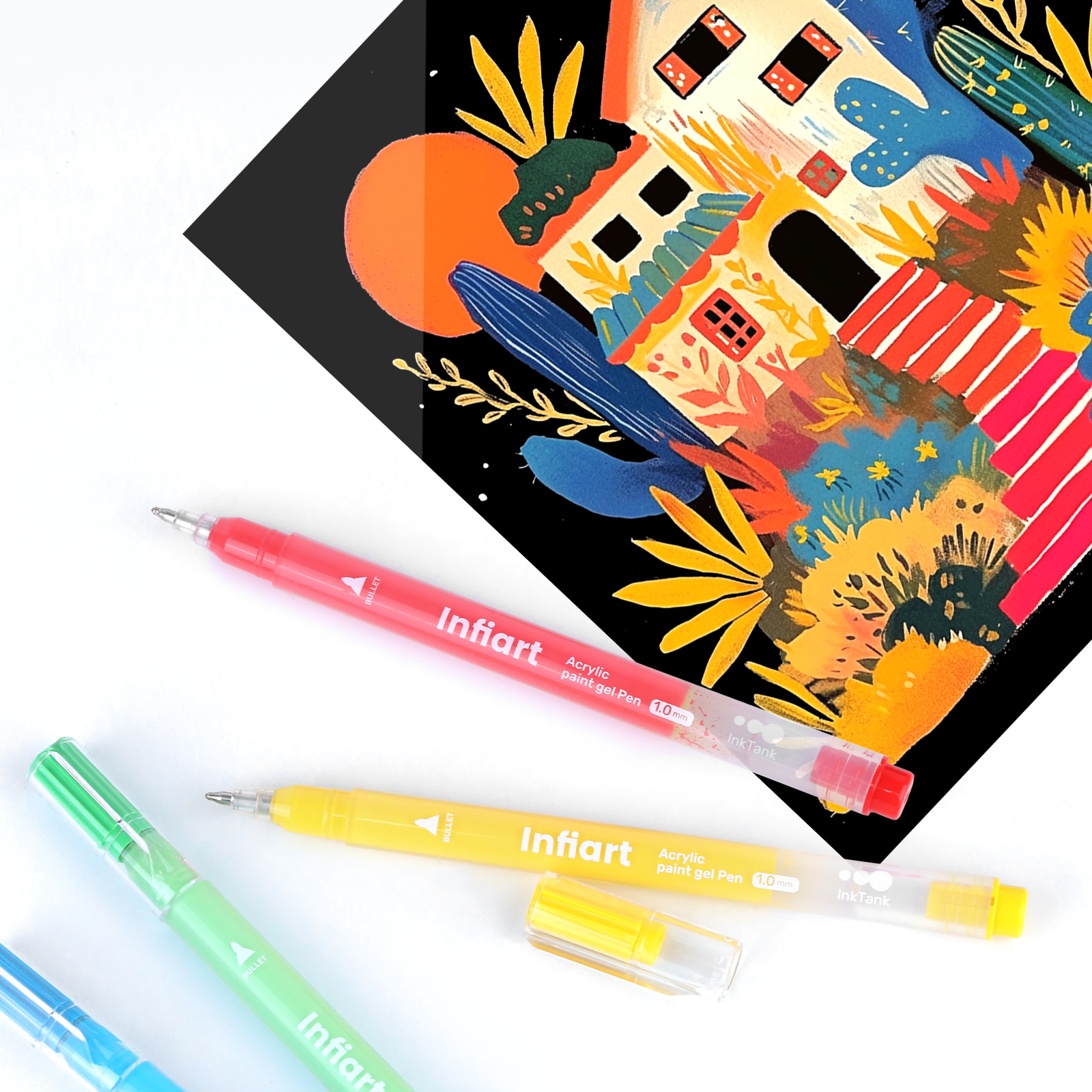 Acrylic Paint Gel Pens, Glitte - Gel Ink Pen Set ulasan dan harga