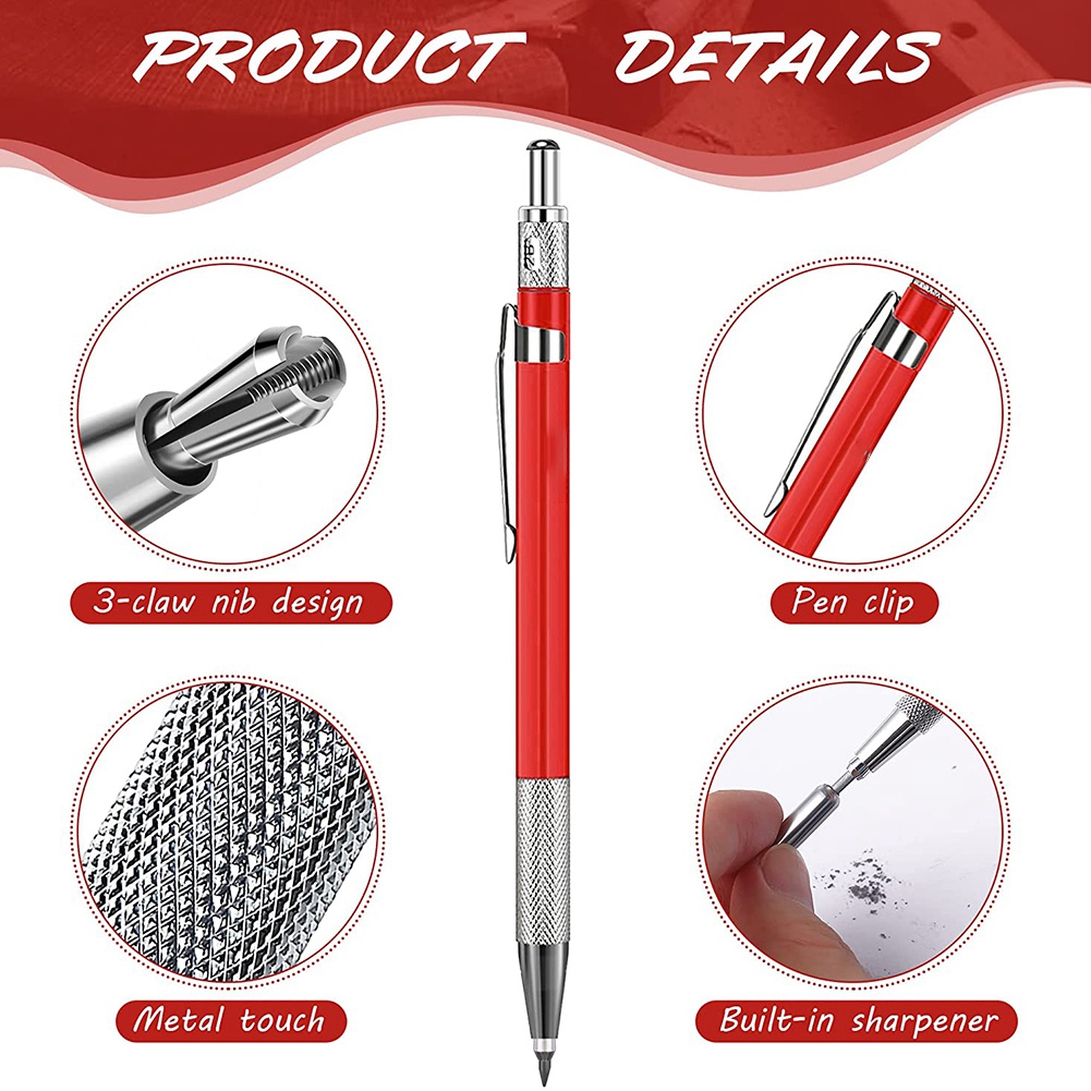 Welders Pencil with 12PCS Silv - Mechanical Pencil Lead ulasan dan harga