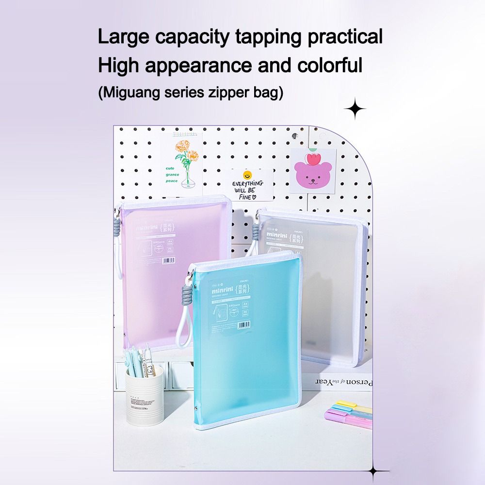 Portable Transparent A4 Zipper - Office Stationery And Supply ulasan dan harga