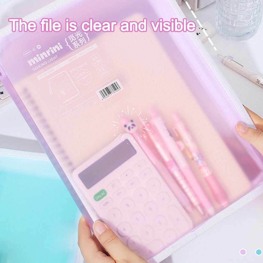 Portable Transparent A4 Zipper - Office Stationery And Supply ulasan dan harga
