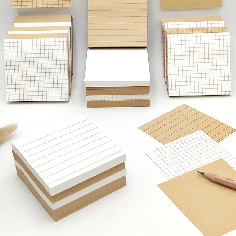 3 Packs Kraft Paper Sticky Not - Graph Paper Pad ulasan dan harga