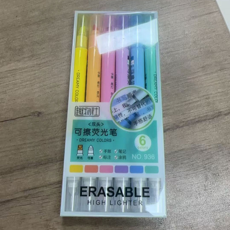6pcs Erasable Highlighters Pas - Highlighter Set Pastel ulasan dan harga