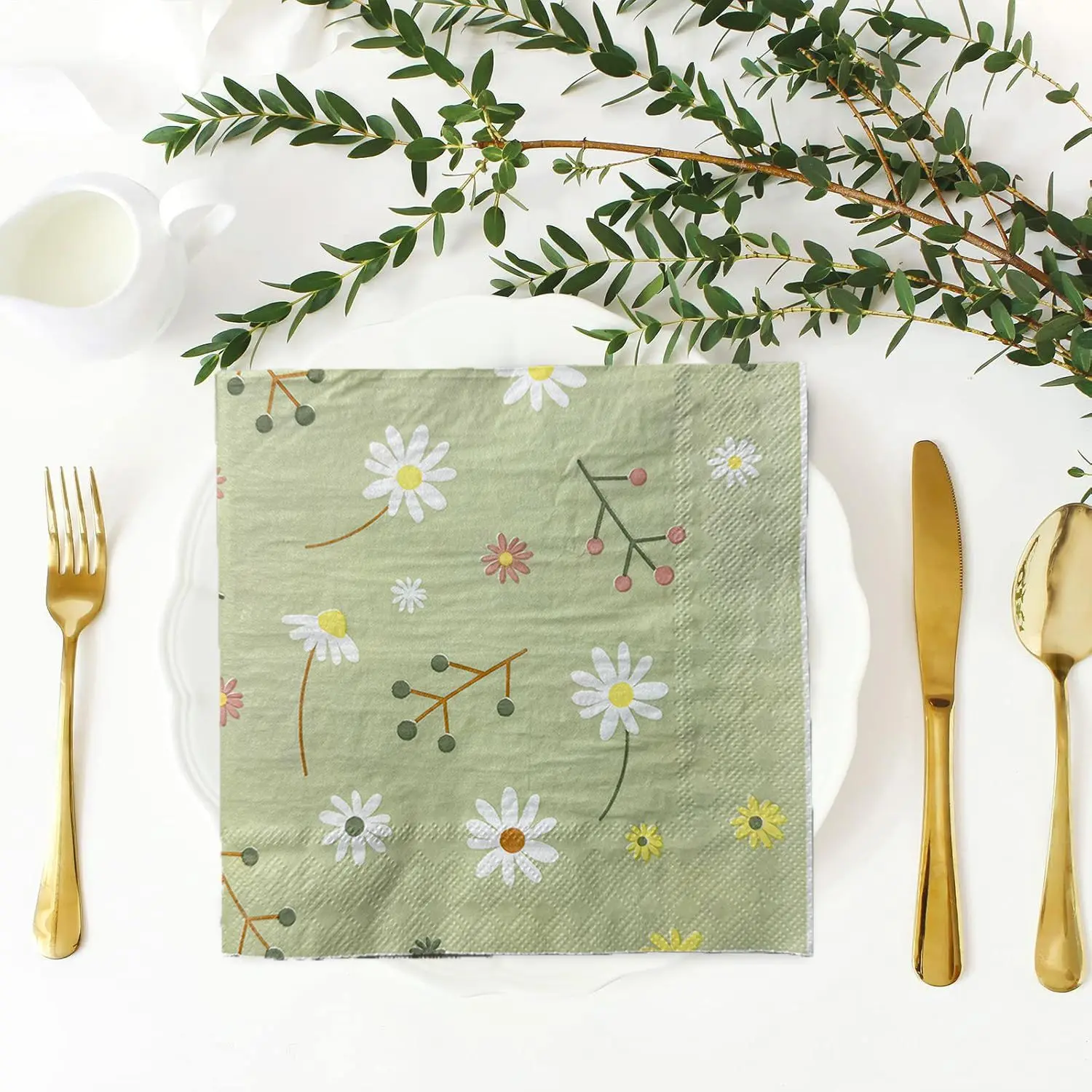 Chamomile Printed Napkin Green - Graph Paper Pad ulasan dan harga