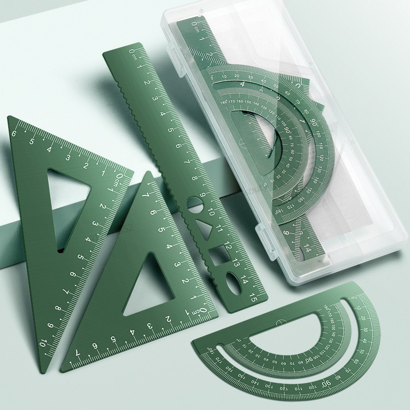 4 In 1 Aluminum Alloy Ruler St - Ruler Set Transparent ulasan dan harga