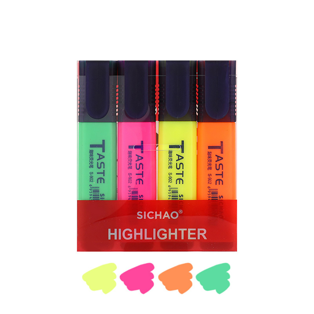 4PCS Fluorescent Highlighter P - Highlighter Set Pastel ulasan dan harga