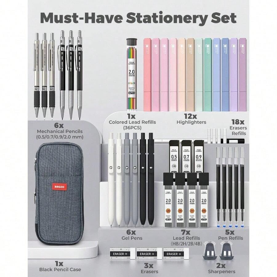45 PCS School Supplies With Pe - Gel Ink Pen Set ulasan dan harga