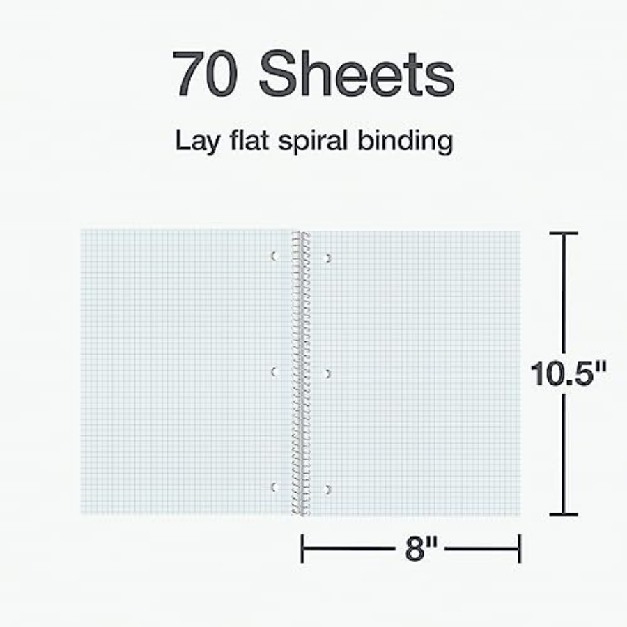 Spiral Notebook 2 Pack, 1 Subj - Graph Paper Pad ulasan dan harga