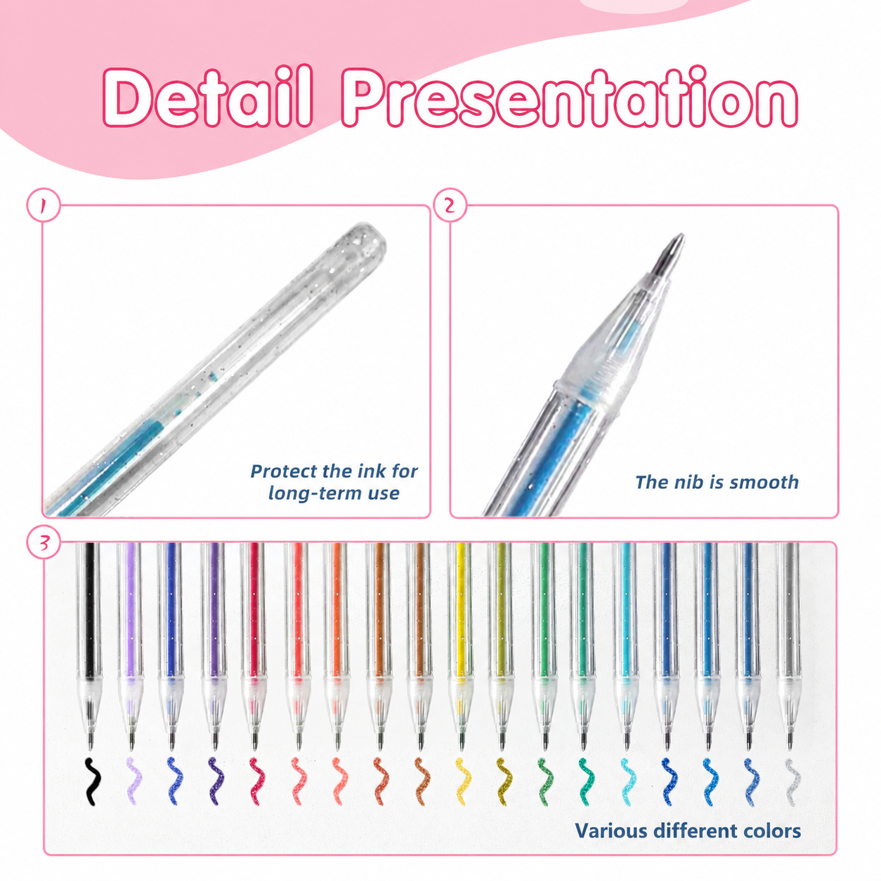 8-60 Colors Glitter Gel Pen Se - Highlighter Set Pastel ulasan dan harga