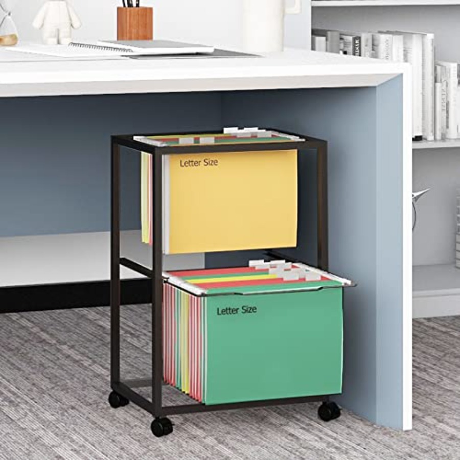 2 Tiers Metal Rolling File Car - File Folder Hanging ulasan dan harga