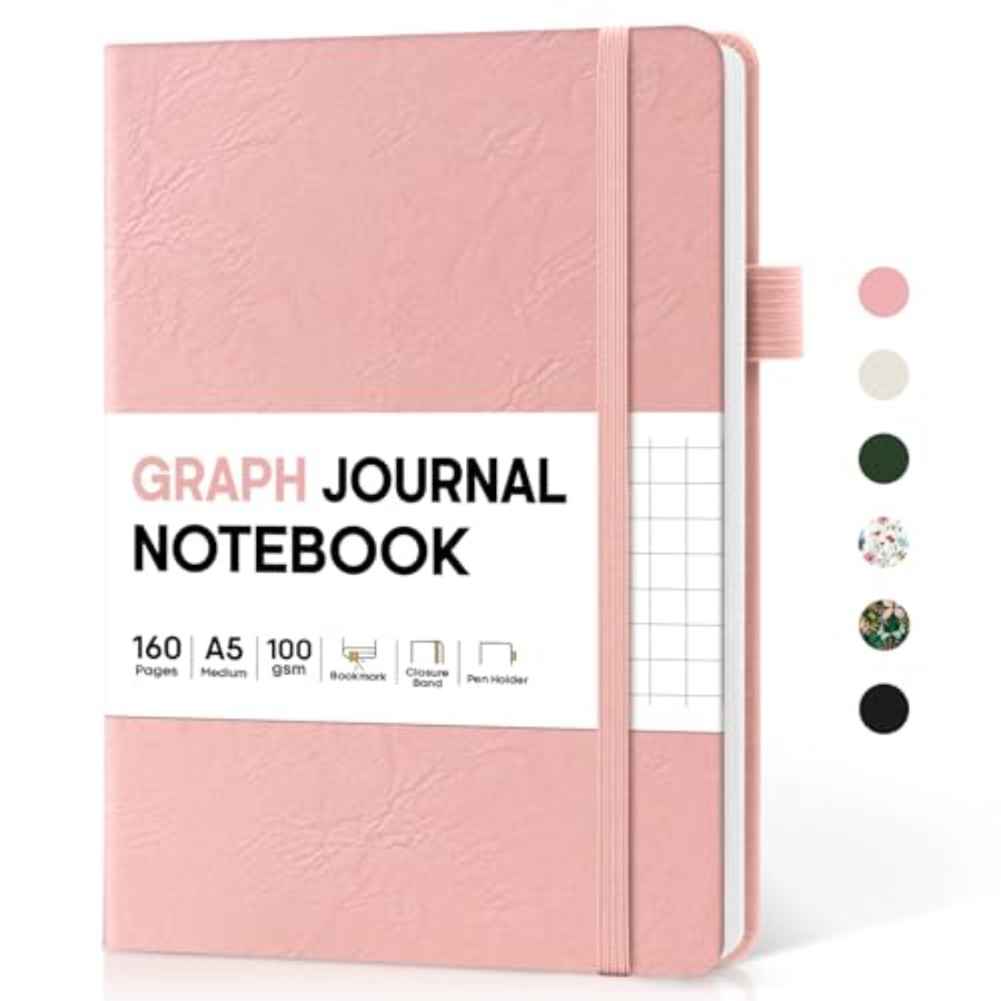 A5 Graph Journal Notebook for  - Journal Leather Hardcover ulasan dan harga