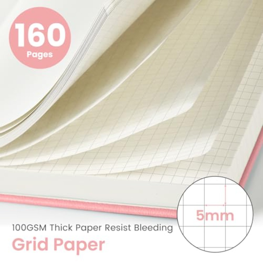A5 Graph Journal Notebook for  - Journal Leather Hardcover ulasan dan harga