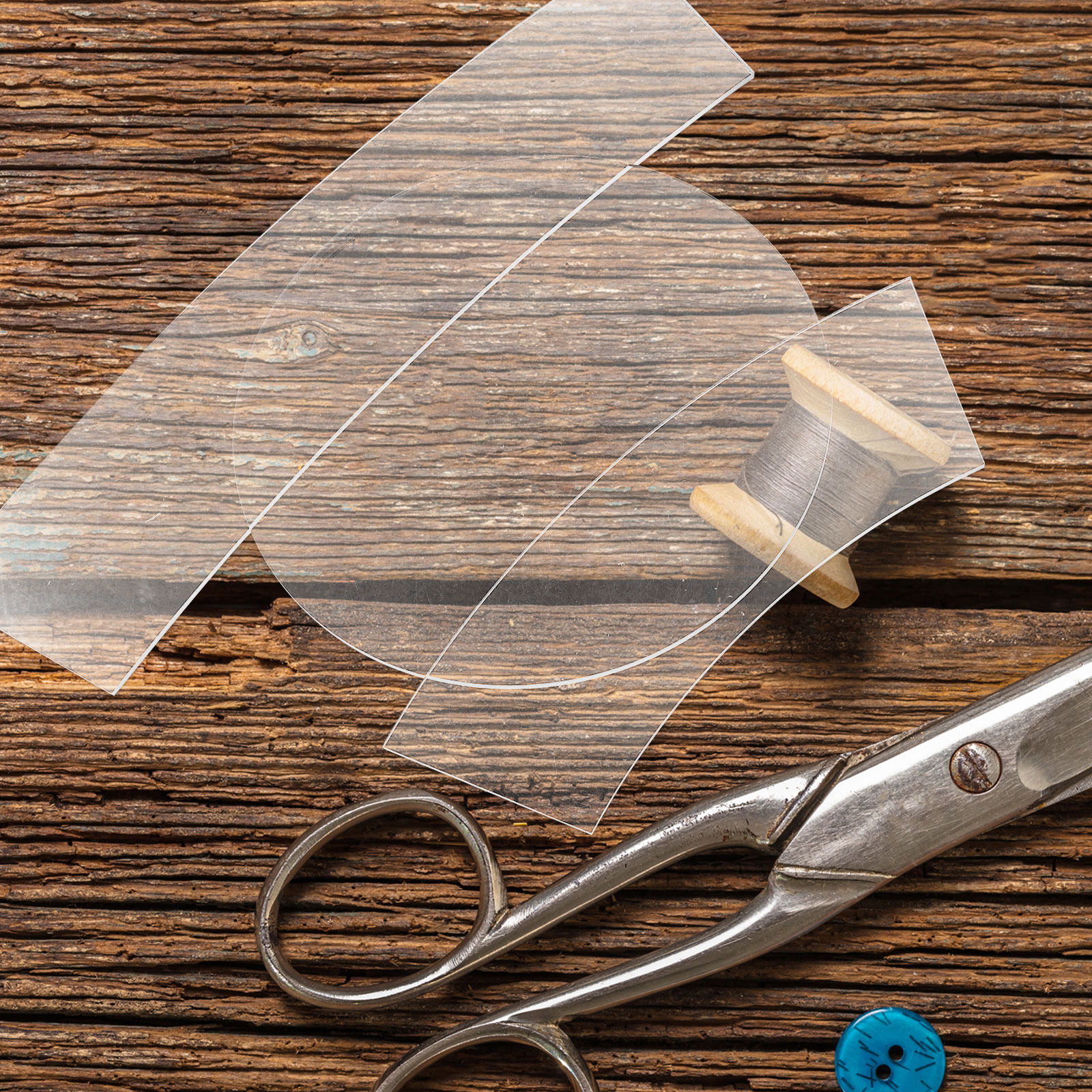 3Pcs Transparent Acrylic Bucke - Ruler Set Transparent ulasan dan harga