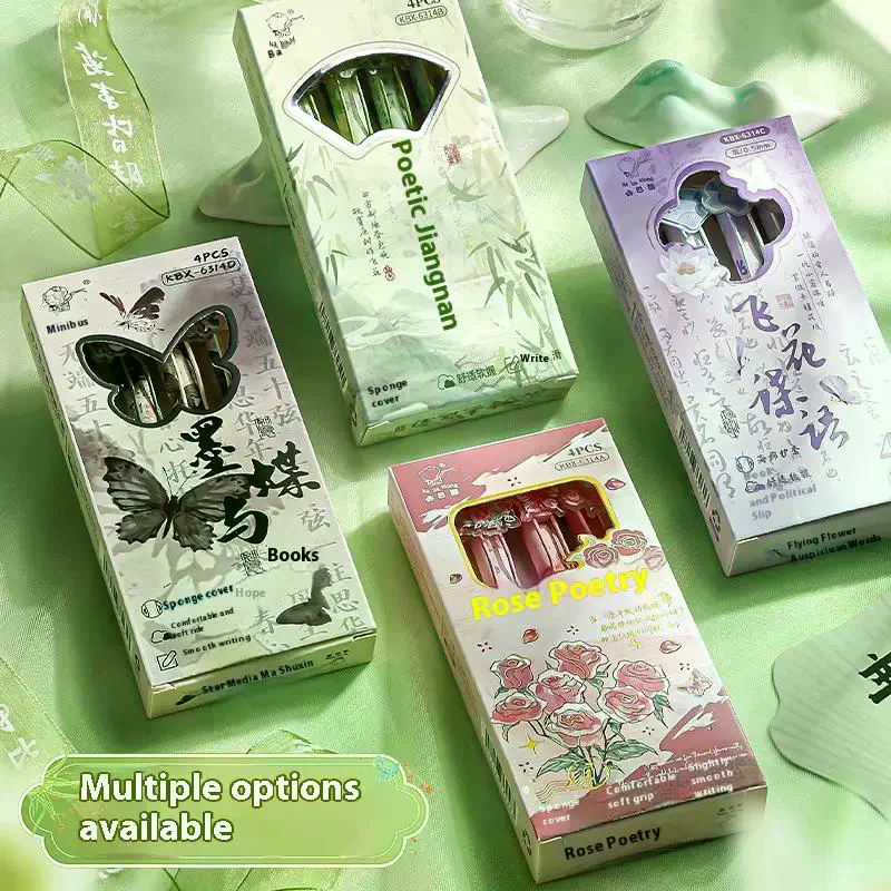 4PCS/Set Creative Soft Grip Ge - Gel Ink Pen Set ulasan dan harga
