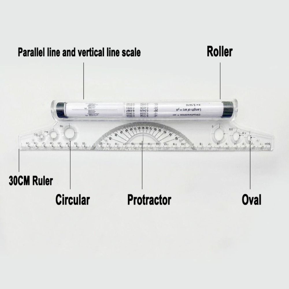 Professional Plastic Parallel  - Ruler Set Transparent ulasan dan harga