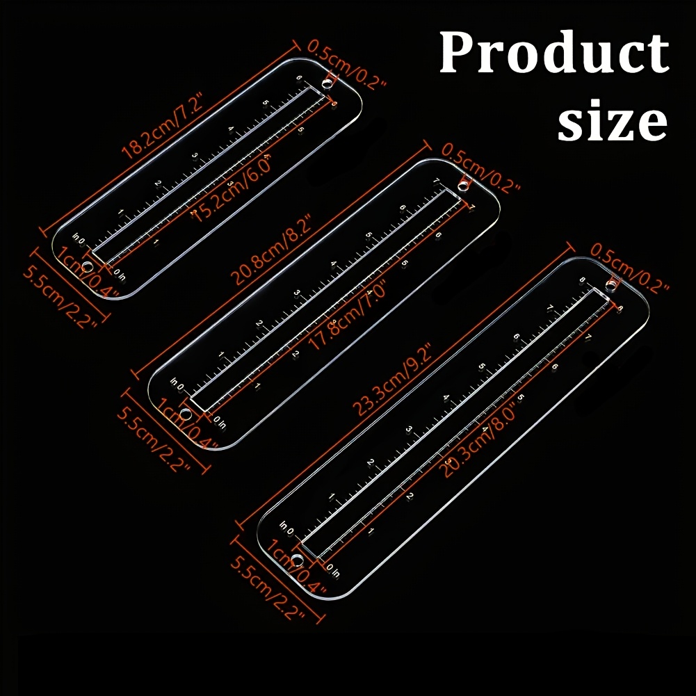 3Pcs, 3 sizes zipper making te - Ruler Set Transparent ulasan dan harga