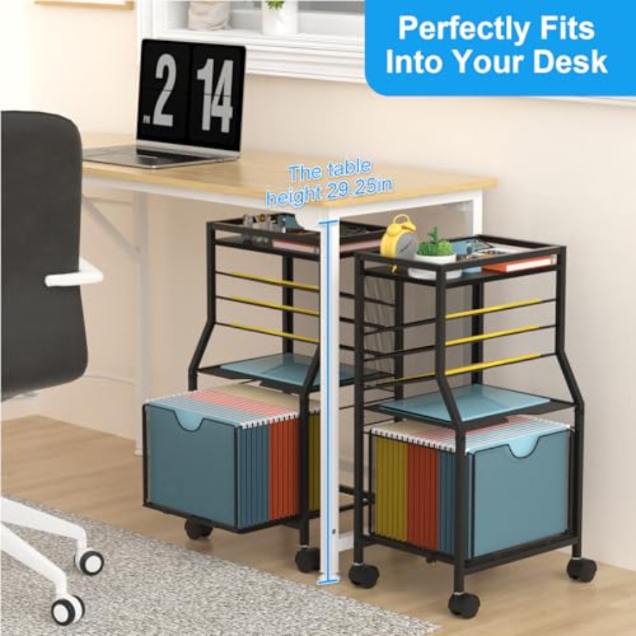 Rolling File Cart 6-Tier Desk  - File Folder Hanging ulasan dan harga