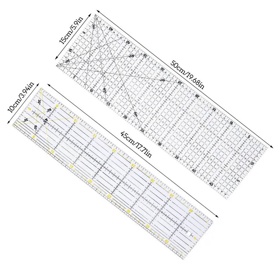 Fenrry Multisize Acrylic Patch - Ruler Set Transparent ulasan dan harga